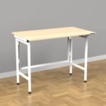 InnoFur Aplos Multipurpose Foldable Study Table - Portable Wooden Utility Laptop Table Bedside - Space Saving Computer Table for Home - Foldable Dining Table (Size 100 x 60 x 72CM, Beige)