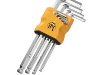 JPT 9PCS 7inch Long Arm Ball End Hex Key Allen Wrench Set Silver Chrome Vanadium Steel