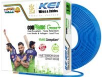KEI CONFLAME GREEN PLUS 1.5 sqmm 1 Core Copper Heat Resistant Flame Retardant Low Smoke & Halogen - Lead Free House Wire for Domestic & Industrial Electrical Wiring (Blue, 90 Meters)