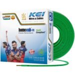 KEI WIRES & CABLES Homecab 0.5 sqmm 1 Core Copper Flame Retardant House Wire PVC Insulated Cable for Domestic & Industrial Electrical Wiring (Green, 90 Meters)