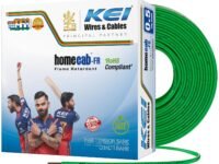 KEI WIRES & CABLES Homecab 0.5 sqmm 1 Core Copper Flame Retardant House Wire PVC Insulated Cable for Domestic & Industrial Electrical Wiring (Green, 90 Meters)