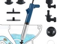 KIDWILL 9pc Set of Toilet Plunger, Plungers for Bathroom, Plumbing Tools, Snake Drain Clog Remover, Stainless Steel High Pressure Toilet Dredge, Applied to Sink, Bathroom, Floor Drain, Clogged Pipe