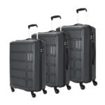 Kamiliant by American Tourister 3 Pc Harrier Set 56 cms, 68 cms & 78 cms- Small, Medium & Large Polypropylene (PP) Hard Sided 4 Wheels Spinner Luggage/Suitcase/Trolley Bag (Iron Grey)