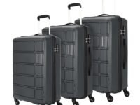 Kamiliant by American Tourister 3 Pc Harrier Set 56 cms, 68 cms & 78 cms- Small, Medium & Large Polypropylene (PP) Hard Sided 4 Wheels Spinner Luggage/Suitcase/Trolley Bag (Iron Grey)