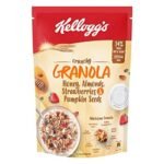 Kellogg's Crunchy Granola Honey, Almonds, Strawberries & Pumpkin Seeds 450g | 24% Fruit, Nut & Seeds, Baked Multigrain | Source of Fibre | Breakfast Cereal