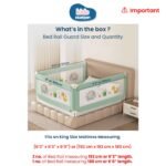 Kids Station Foldable Baby Bed Rail Guard for Child Safety - 28 Levels of Adjustable Height - Safeguard for Baby Proofing - 6.3ftx6ftx6.3ft or 190x180x190cm (3 Sides, Green, Basic)