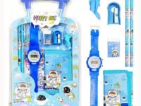 Kids Stationery Gift Set with Digital Watch, Wallet, Pencils, Sharpener & Eraser | Space Theme Trolley Pack | School Supplies Combo for Boys & Girls | Birthday Return Gift Set