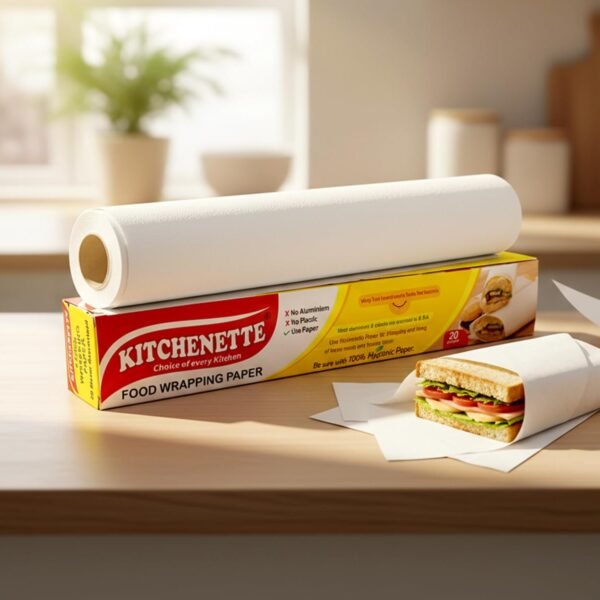 Kitchenette Butter Paper Roll 20 Mtr - Food Wrapping Paper for Home and Kitchen, Uniwrap Chapati Wrap, Roti Paperwrap, Tiffin and Lunch Packaging, Better Fresh Wraps
