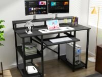 Klaxon Office Table for Home | Workstation Table Desk for Home Office | Computer Table for PC with Keyboard Tray (120 CM- Black, DIY Installation)
