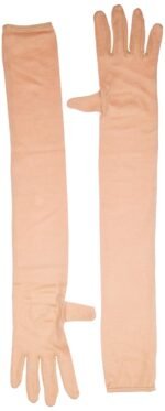 Kuber Industries Unisex Cotton Full Hand Arm Sleeves Gloves Set|Sunlight Protection|Soft & Comfortable Fabric|Size 64 X 10 Cm, Set Of 2 Piece (Cream), Pack of 1