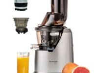 Kuvings B1700 Cold Press Whole Slow Juicer, Patented JMCS Technology for 10% More Juice, All-in-1 Fruit & Vegetable Juicer, 12 Yrs Warranty (Motor), 240W Strong Motor (Dark SIlver with Attachments)
