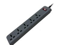 LAPCARE SURGEE 5 Multiplug Extension Cord Power Strip Surge Protection Board | 5 Power Socket |5M Cord |1500w | Fire Proof Material | Short Circuit Protection | BIS Certified (Black)