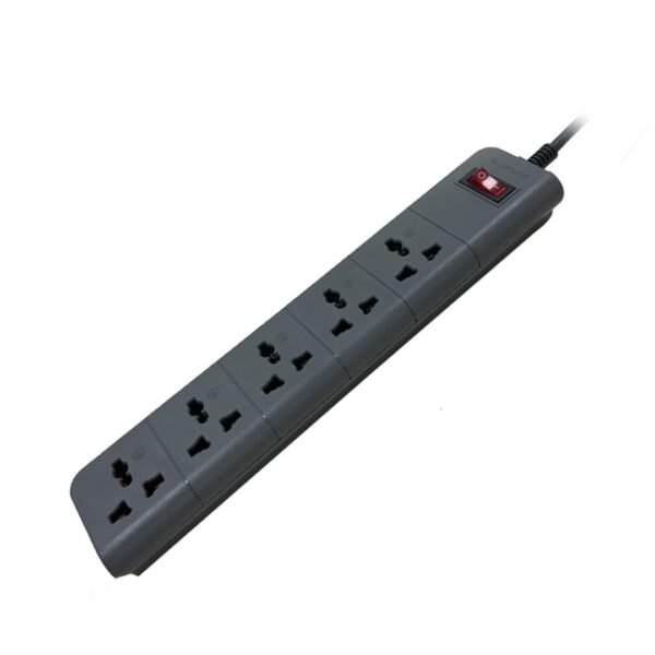 LAPCARE SURGEE 5 Multiplug Extension Cord Power Strip Surge Protection Board | 5 Power Socket |5M Cord |1500w | Fire Proof Material | Short Circuit Protection | BIS Certified (Black)