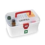 LEAWALL Portable First Aid Kit Emergency Medicine Storage Box with Detachable Tray and Transparent Lid and Handle for Home Travel Multi Purpose Storage Box (1 Pc,White)
