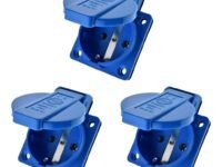 LEYDEN® 2P+E, 16A, 220VAC, Industrial Plug Socket With Plug IP44 Waterproof Suko Plug socket Male Female Connector (2 PIN SUKO PANEL SOCKET, 3)