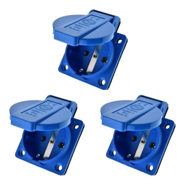 LEYDEN® 2P+E, 16A, 220VAC, Industrial Plug Socket With Plug IP44 Waterproof Suko Plug socket Male Female Connector (2 PIN SUKO PANEL SOCKET, 3)