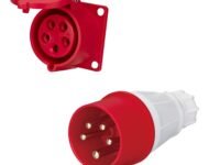 LEYDEN® 5 Pin, 32A, 220-440VAC Industrial Panel Socket With IP44 Waterproof Plug - Male Female Connector