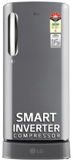 LG 185 L, 5 Star, Smart Inverter Compressor, Direct-Cool Single Door Refrigerator (GL-D201APZU.BPZZEBN, Shiny Steel, Base stand with drawer & Fast Ice Making)