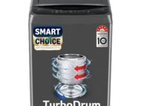 LG 7 Kg 5 Star Smart Inverter Technology Fully Automatic Top Load Washing Machine (T70VBMB1Z, Auto Prewash, Turbodrum, Stainless Steel drum, LED Display, Smart Diagnosis Middle Black)