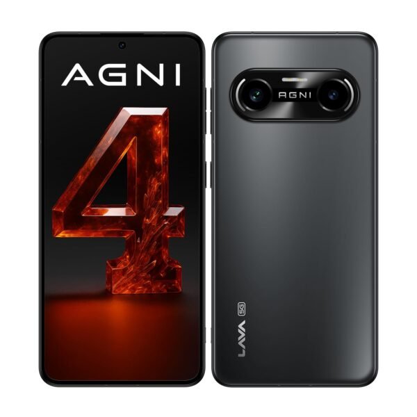 Lava Agni 4 5G (8GB RAM, 256GB Storage, Phantom Black) | Metal Body | MTK Dimensity 8350 Processor (1.4Mn+ Antutu) | 1.5K AMOLED Display | 50MP OIS Camera | LPDDR5X RAM | UFS 4.0 | 4K@ 60fps | Vayu AI