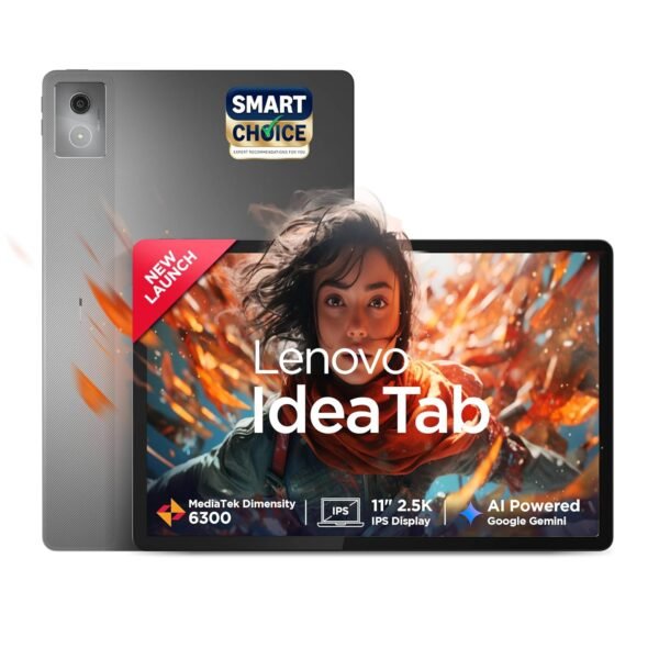 Lenovo Idea Tab Smartchoice |11" Display, 2.5K Resolution, 90Hz Refresh|8GB RAM, 256GB ROM| MediaTek Dimensity 6300| 7040mAh|4 Speakers| USB-C |Wi-Fi | Luna Grey
