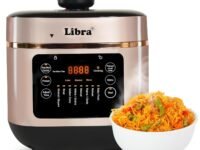 Libra 6 Litre Electric Cooker | Electric Pressure Cooker with Advanced Float Valve Safety | One-Touch Multi Cooking | Indian Preset Menus and Rice Cooker (Rose Gold)