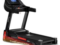 Lifelong FitPro Motorized Treadmill for Home (4HP Peak) | 3-Level Manual Incline | Rubberies Shock Absorption | Foldable Hydraulic | 12 Preset Workouts | 14km/hr | 100Kg | Bluetooth (LLTM033)