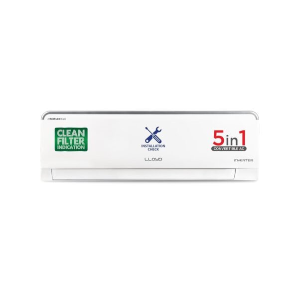 Lloyd 0.8 Ton 3 Star Inverter Split AC (6 in 1 Convertible, 100% Copper, Anti-Viral + PM 2.5 Filter, White with Silver Deco Strip, GLS09I3FOASR)