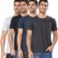 London Hills Men's Cotton Blend Regular Fit Solid Round Neck Half Sleeve T-Shirts - Pack of 4