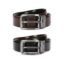 Louis Philippe Men Solid Reversible Formal Italian Leather with Brush Gun Metal Buckle Belt