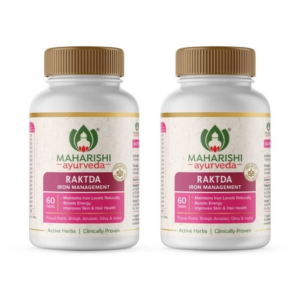 Maharishi Ayurveda Raktda Iron Management Tablets For Men&Women|Ayurvedic Iron Supplement With Vitamin C&Calcium|Maintains Haemoglobin Levels|Boosts Energy|Improves Skin&Hair Health|120 Tablets