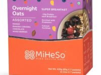 MiHeSo Overnight Oats 420g Assorted | Healthy Rolled Oats & Oatmeal Breakfast | 15g High Protein | High Fibre Calcium | Gluten Free Oats | No Added Refined Sugar | For Weight Loss Women & Men