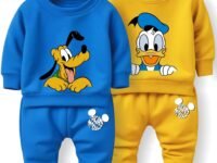 Minicult Kids Cotton Co-ords Full Sleeve Sweatshirt and Pant Set with Character Print