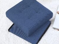 Multipurpose; Luxury Furniture Square Foldable Storage Ottoman Foot Rest Short Children Sofa Stool Bench for Bedroom Home Office X-Large Size (38 X 38 X 38 C.M.) (38 * 38 * 38, Blue)