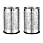Mumma's LIFE Stainless Steel Open Perforated Dustbin Without Lid| Garbage Bin Pack of 2 (Perforated Dustbin Pack Of 2 (9 Litre))