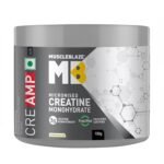 MuscleBlaze Micronised Creatine Monohydrate CreAMP Powder, Unflavoured (32 Servings, 100g) | Trustified Certified Creatine