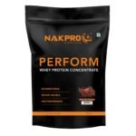 NAKPRO Perform Whey Protein Concentrate 1kg DoubleRich-Chocolate | 24g Protein, 5.3g BCAA | Trustified Certified 100% Authentic Supplement Powder & No Adulteration | Fast Absorbing Whey Protein Powder
