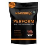 NAKPRO Perform Whey Protein Concentrate 2kg DoubleRich-Chocolate | 24g Protein, 5.3g BCAA | Trustified Certified 100% Authentic Supplement Powder & No Adulteration | Fast Absorbing Whey Protein Powder
