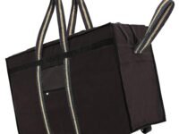 NISUN Canvas 90 Liter Large Strong Travel Luggage Duffel Storage Bag with Six Wheels & Front Transparent Pocket (Blue,73 x 27.5 x 45 cm) (Brown)