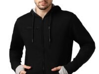 NOBERO Travel Hoodies for Man | 280 GSM Rich Cotton Fleece Solid Hooded Full Sleeve Sweatshirt | Stylish Casual Wear Winter Hoodies for Men |15 Utility Features , Tab & Drinks & earphones Holder, Charger & Sunglass Pocket, Microfiber Cloth, In-Built Gloves, Eye Mask