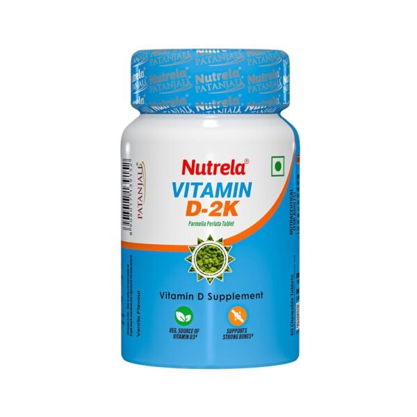NUTRELA PATANJALI VIT D2K NATURAL TAB- VANILLA, Pack of 60 tabs