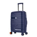 Nasher Miles Paris Hard-Sided Polypropylene Check-in Luggage 24 inch | 65cm | 8 Wheels Medium Trolley Bag for Travel | Suitcase (Navy Blue)