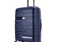 Nasher Miles Polypropylene 360 Degree Paris Hard-Sided Check-in Luggage 28 inch | 75cm | 8 Wheels Large Trolley Bag for Travel | Suitcase (Navy Blue)