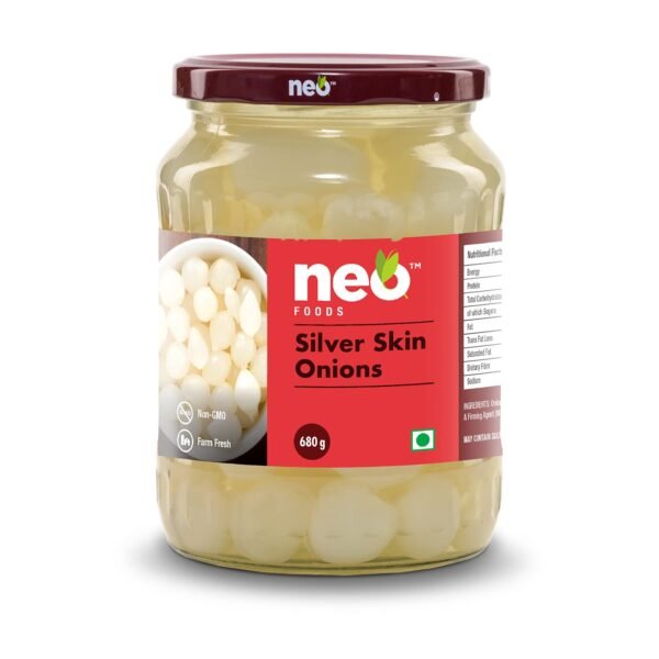 Neo Silver Skin Onions 680g I Sirka Onion I 100% Plant Based & Natural I Ideal for Cocktail and as Side Dish for Snacks I (Pack of 1)