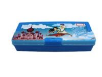 NeoKiddo Very Beautiful Friends Forever Plastic Pencil Box Geometry Stationery Organizer Blue Colour Durable Quality for Kids