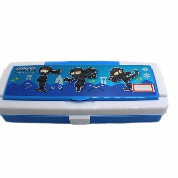 NeoKiddo Very Beautiful Ninja Warrior Plastic Pencil Box Geometry Stationery Organizer Action Theme Design for Kids