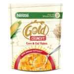 Nestlé Gold Crunchy Corn & Oat Flakes - Breakfast Cereal with Immuno-Nutrients | Made with Whole Grains & The Goodness Of B Vitamins, Calcium & Vitamin D, No Added Colours & Flavours, 850g, Pouch