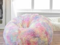New Tiedye Rainbow Design Furry, Bean Bags with Beans Filled, Chair. Premium and Luxurious Fur beanbag with thermocol Balls XXXL