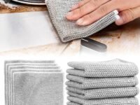 Non-Scratch Wire Dish Cleaning Cloths, Multipurpose Wire Dishwashing Rags for Wet and Dry,Easy Rinsing,Reusable, Wire Cleaning Cloth Wire Dish Towels for Met (Dishcloth, Pack of 10)