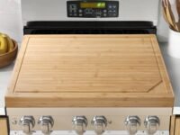 Noodle Board Stove Cover - Bamboo Wood Stove Top Covers for Electric Stove and Gas Stove - Sink Cover RV Stove Top Cover - 30"L x 22"W x 2.5"Th Raised Cutting Board with Legs and Juice Grooves